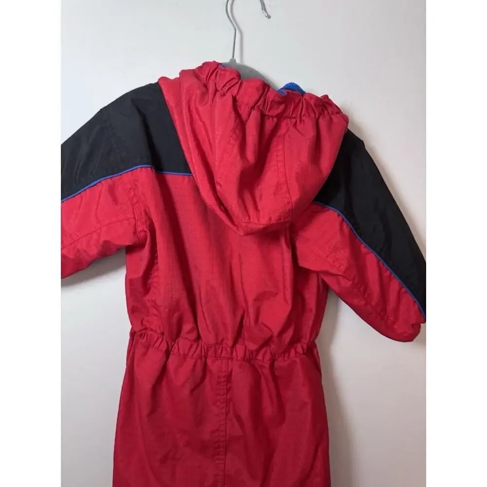 Columbia Vintage Red Tectonite Fleece Lined Hooded Snowsuit Size 2-3 Toddler